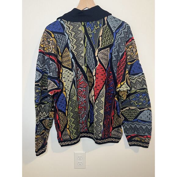 Coogi Australia Collared Sweater Size Large Multicolor 3D Knit Pullover 74095 - Picture 11 of 16